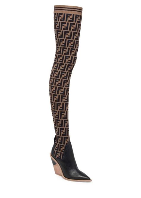 fendi snow boots womens|Fendi thigh high sock boots.